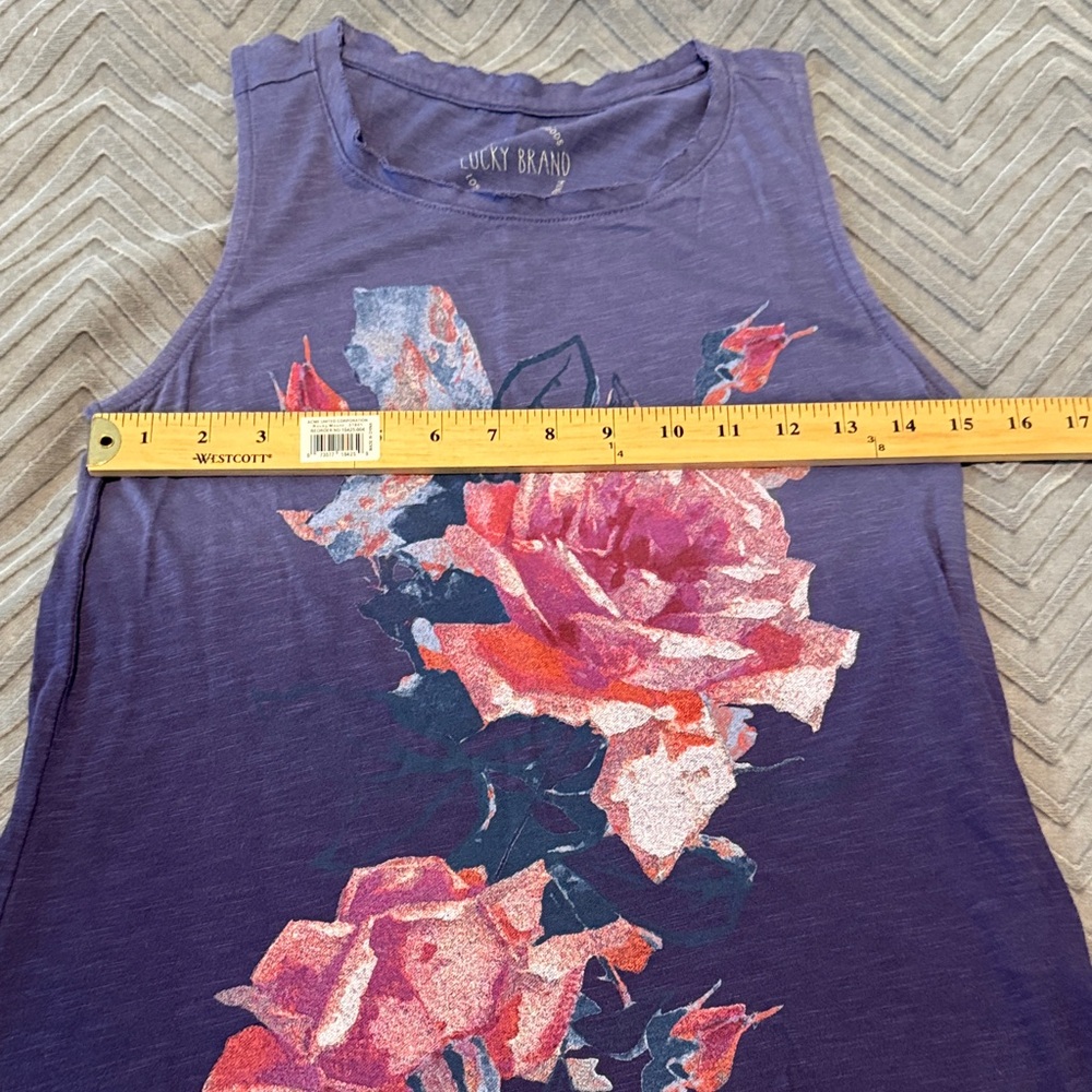 Lucky Brand Dark Purple Floral Tank Top - Picture 4 of 6